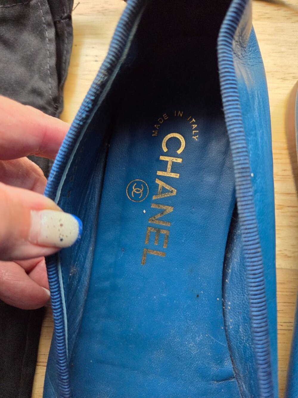 Vintage Chanel Royal Blue Ballet Flats - Picture 3 of 15